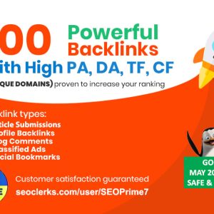 Alternative view of Increase Ranking with 100 Unique Domain High Authority Backlinks PA DA TF CF